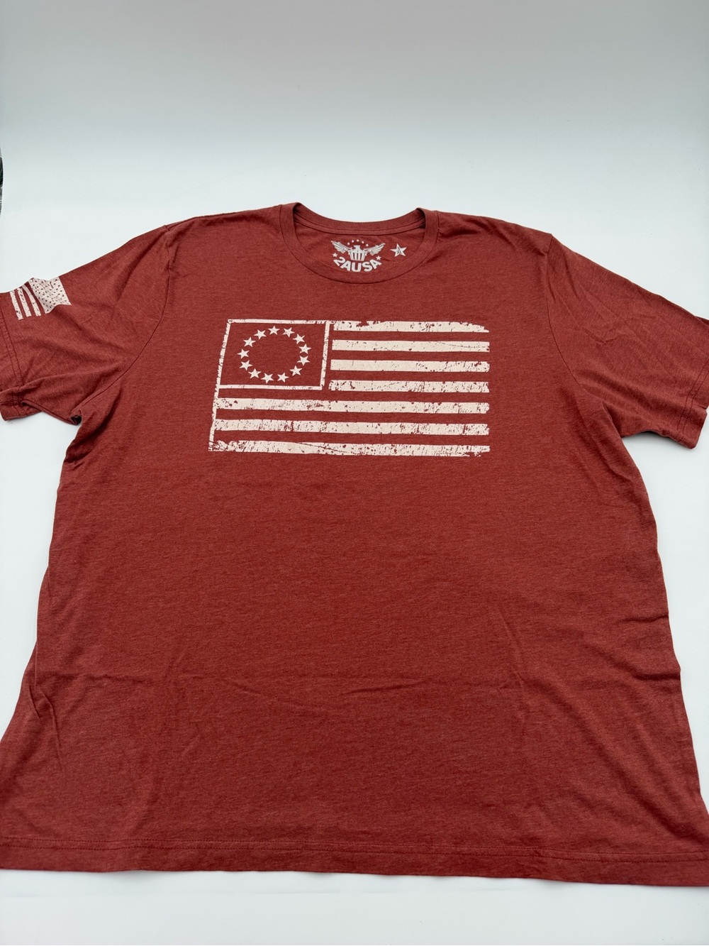 Men’s 2AUSA patriot American flag crewneck t-shirt in red Sz 3XL
